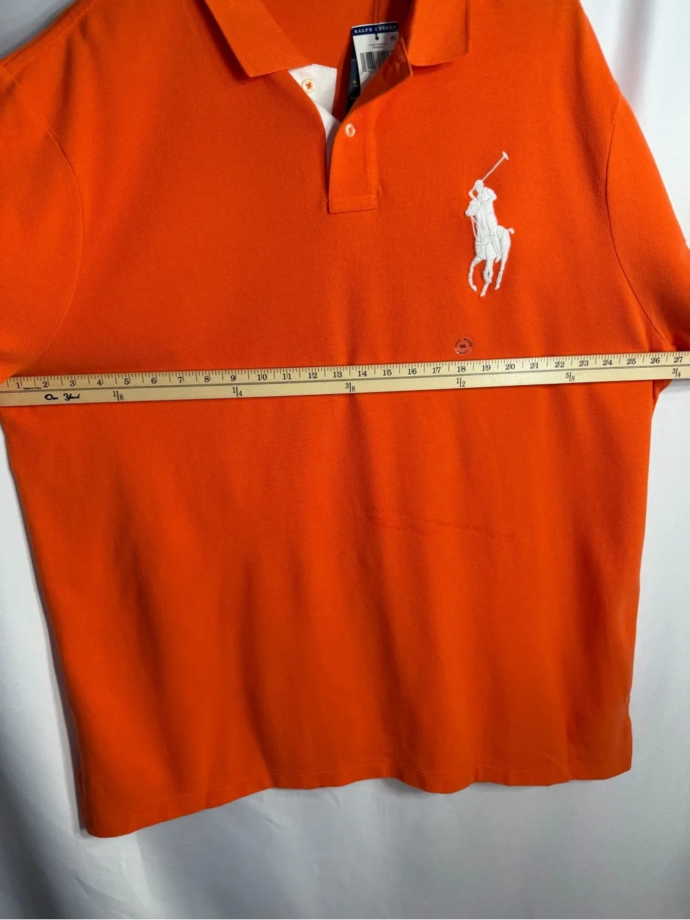 Ralph Lauren Orange Polo with White Pony Logo size XXL new w tags